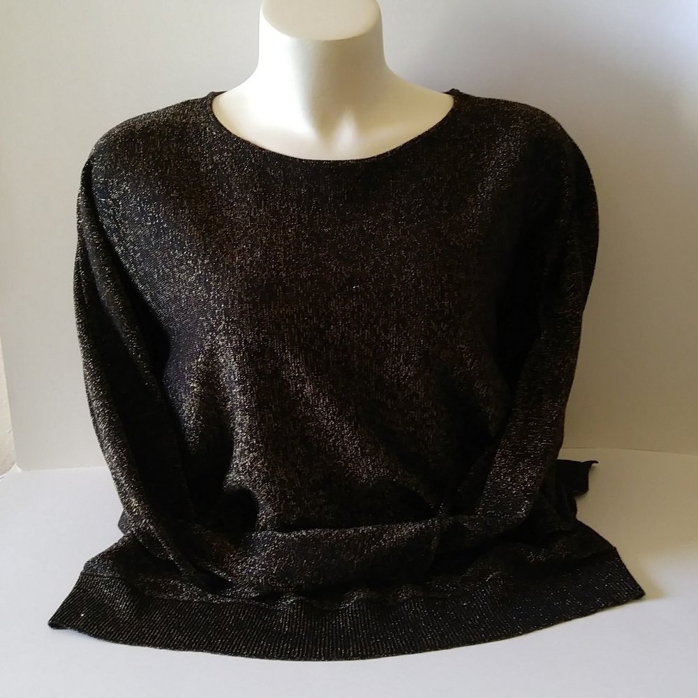 SOLD SOLD Michael Kors Gold Metallic Party Ready Tunic Top Large - Picture 5 of 16